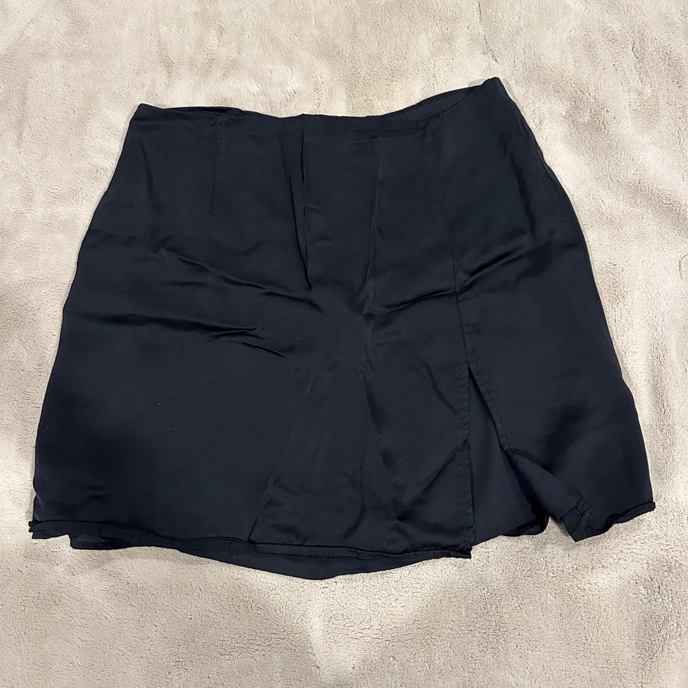 Aritzia Sunday Best Tatiana Black Satin Mini Skirt